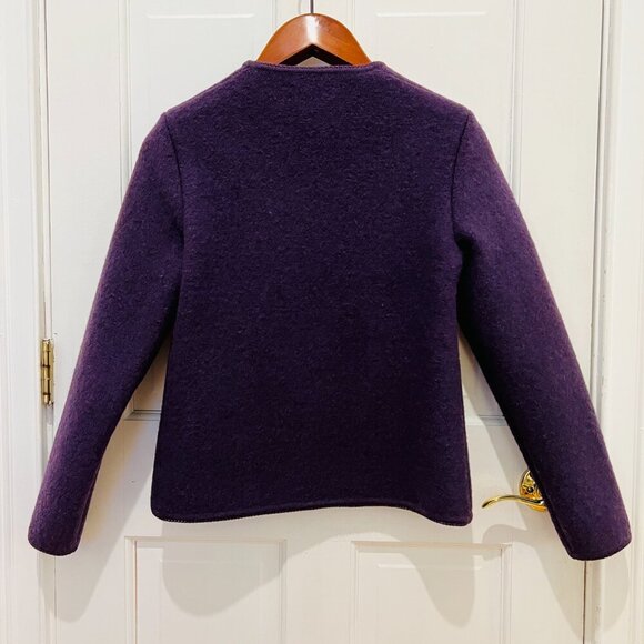 Vintage Geiger Womens Beige Tweed Pure Wool Button-Up Pockets Cardigan Sweater - Picture 13 of 16